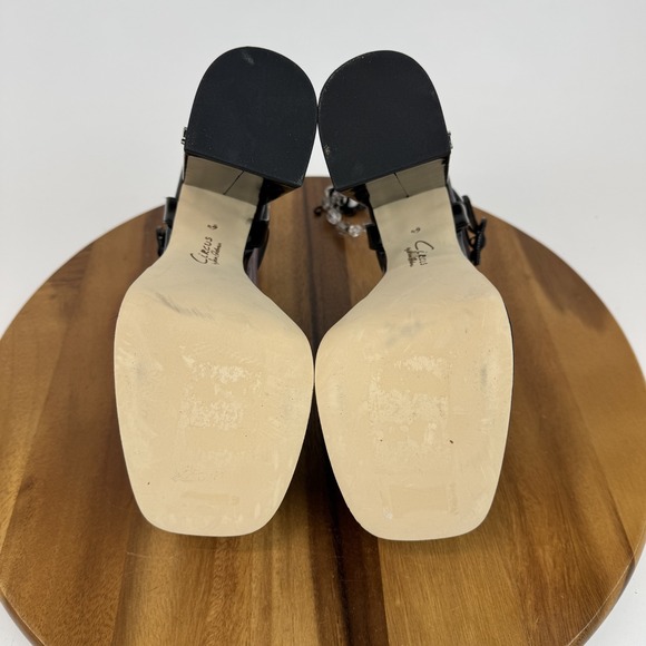 New Womens Circus By Sam Edelman Paddie Black Faux Leather Platform Heels SZ 6.5 - Picture 7 of 8